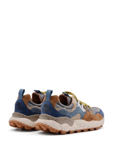 SNEAKERS SCAMOSCIATA YAMANO 3 MAN BROWN-DEEP PETROL-LIGHT BLUE