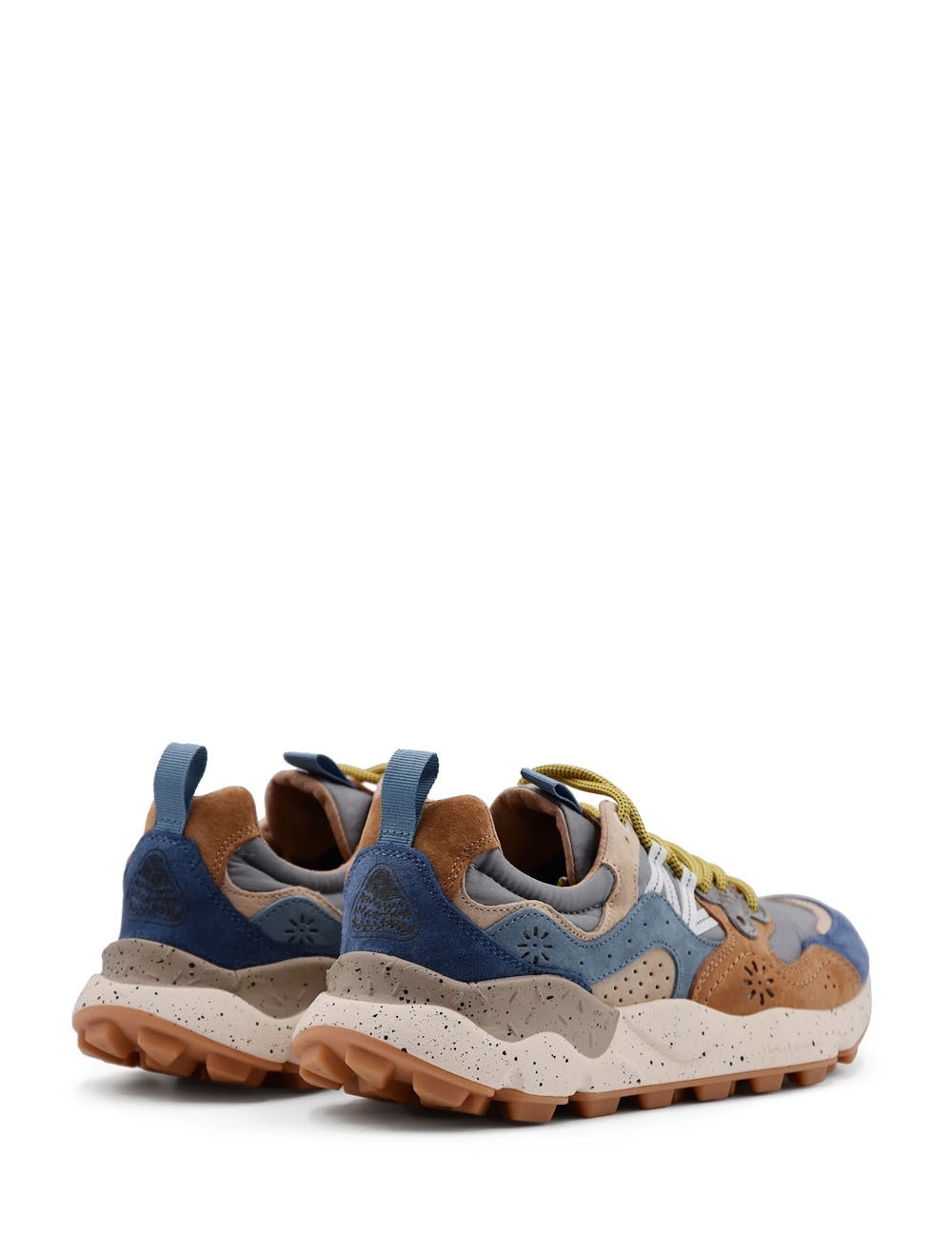 SNEAKERS YAMANO 3 MAN SUEDE BROWN-DEEP PETROL-LIGHT BLUE