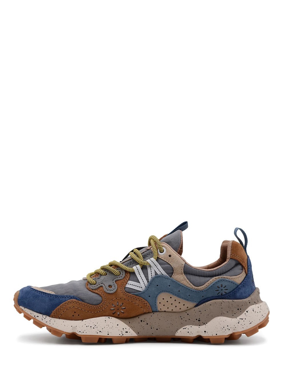 SNEAKERS YAMANO 3 MAN SUEDE BROWN-DEEP PETROL-LIGHT BLUE