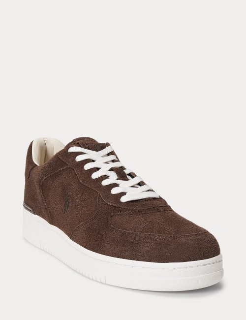 Masters Court Suede Trainer Chocolate Brown