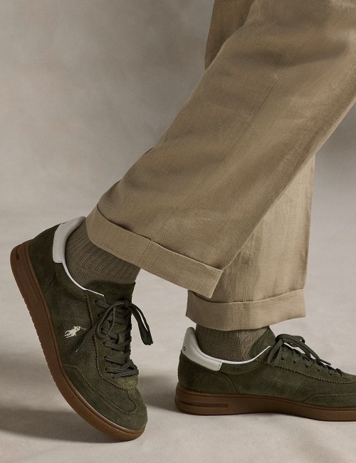 Sneaker Bedford in camoscio Armadillo/Bianco nautico
