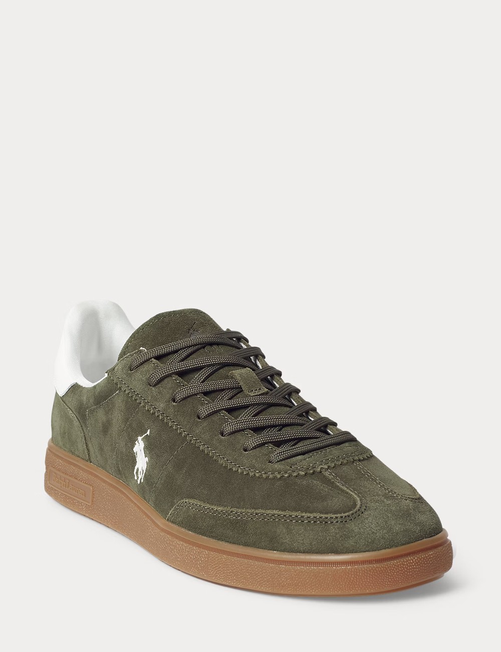 Bedford Suede Trainer Armadillo/Deckwash White
