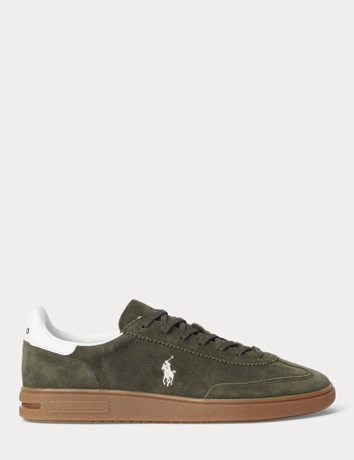 Bedford Suede Trainer Armadillo/Deckwash White
