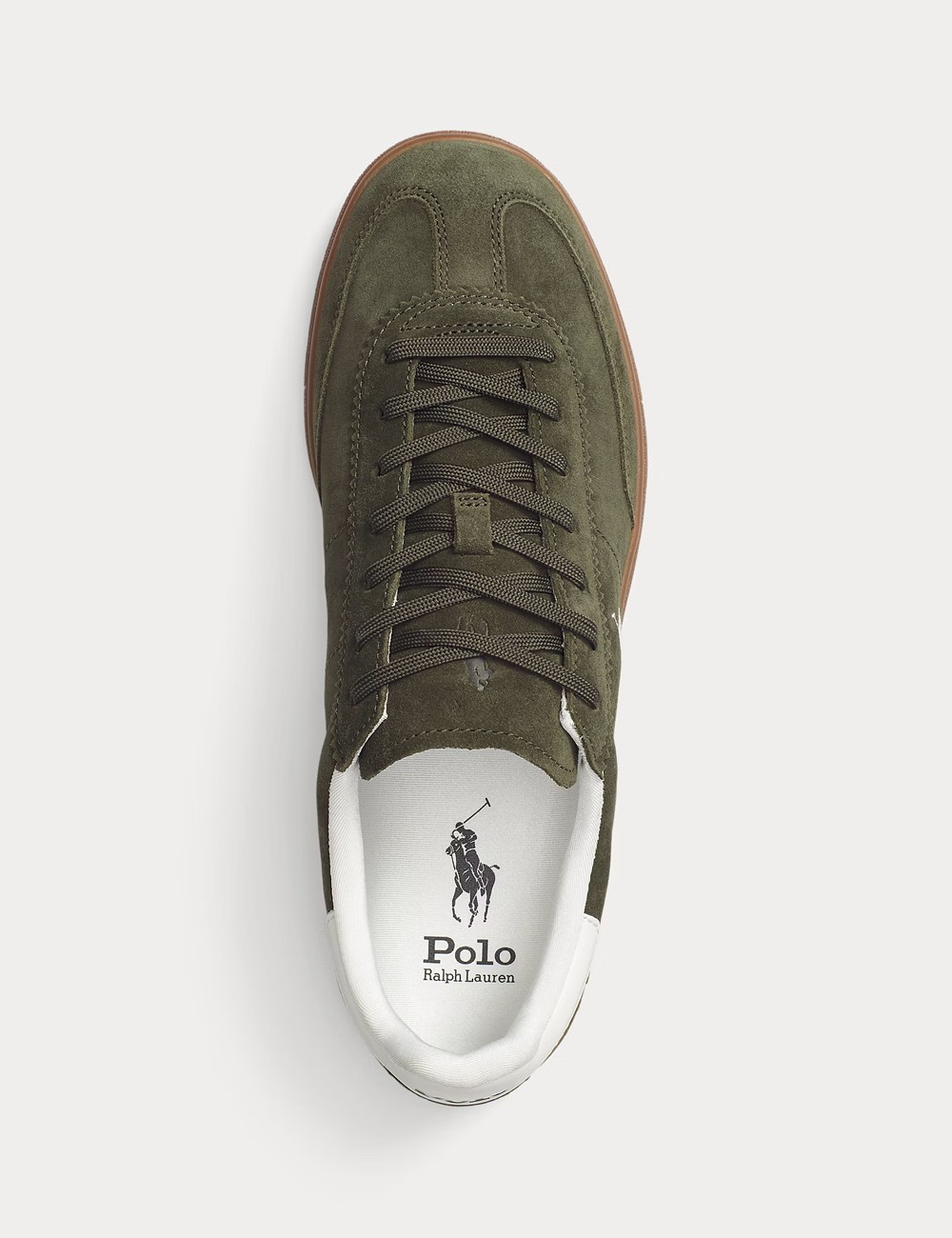 Bedford Suede Trainer Armadillo/Deckwash White