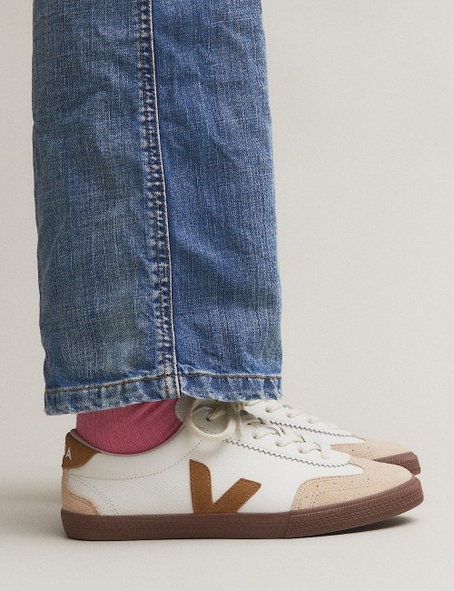 SNEAKERS VOLLEY LEATHER WHITE TENT BARK