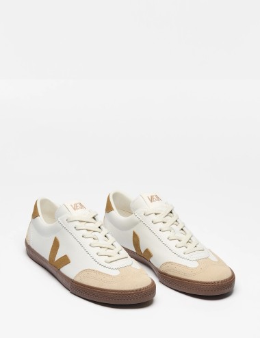 SNEAKERS VOLLEY LEATHER WHITE TENT BARK