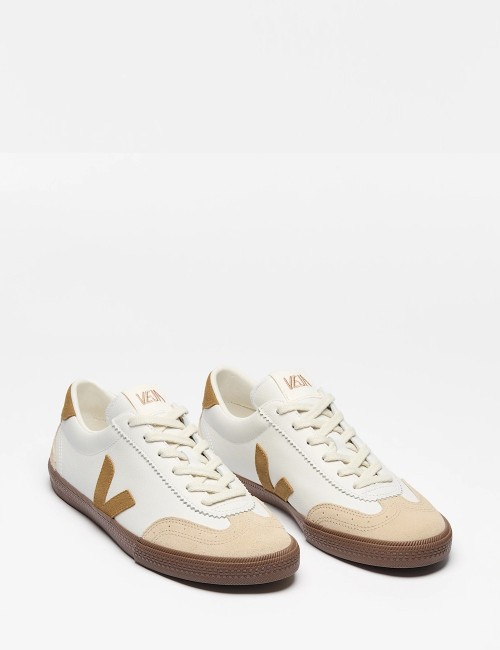 SNEAKERS VOLLEY LEATHER WHITE TENT BARK