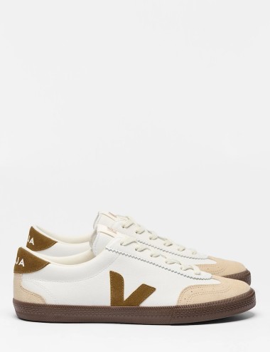 SNEAKERS VOLLEY LEATHER WHITE TENT BARK