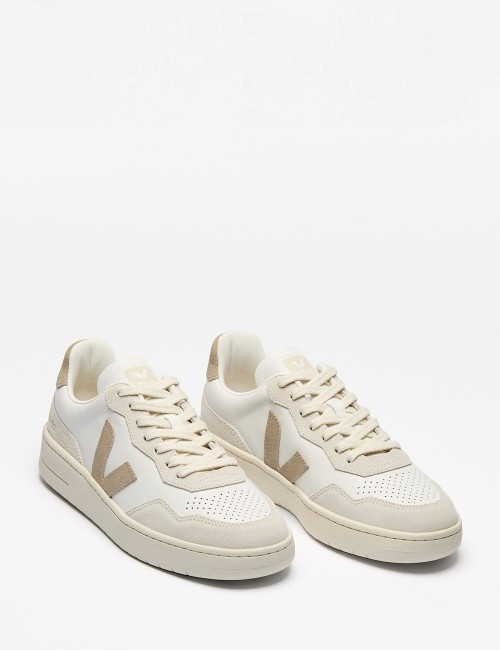 SNEAKERS V-90 LEATHER WHITE TAUPE