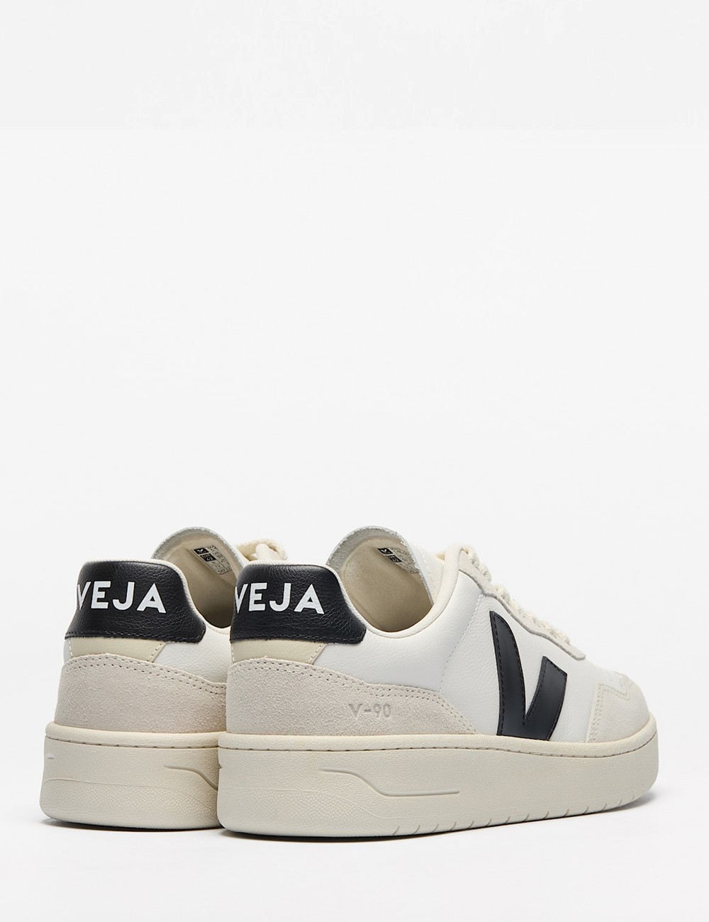 SNEAKERS V-90 LEATHER WHITE BLACK