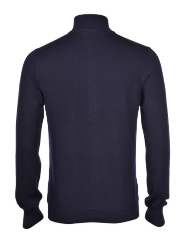 WOOL FULL BUTTON CARDIGAN BLUE NAVY GREY