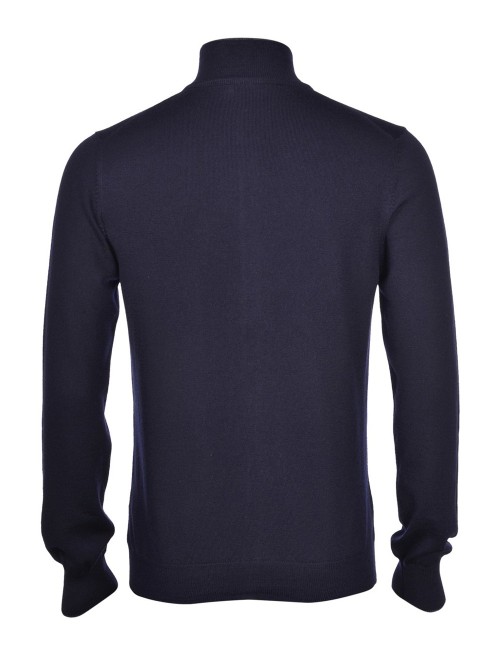 WOOL FULL BUTTON CARDIGAN BLUE NAVY GREY