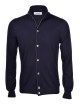CARDIGAN FULL BUTTON IN LANA BLUE NAVY GRIGIO