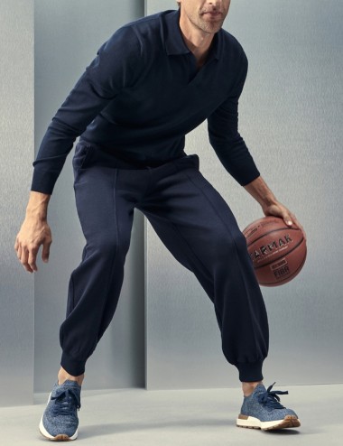 POLO SKIPPER IN MAGLIA ATHLEISURE BLU NAVY