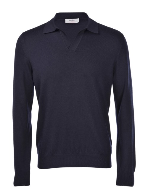 ATHLEISURE SKIPPER KNIT POLO BLUE NAVY