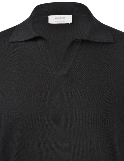 POLO SKIPPER IN MAGLIA ATHLEISURE NERA