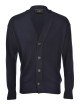 CARDIGAN 4 BOTTONI CON SPALLA SCESA BLU NAVY