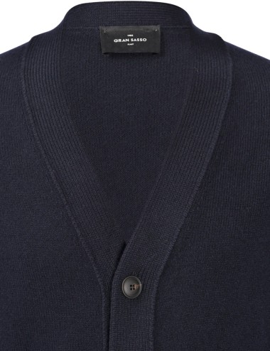 DROPPED SHOULDER 4-BUTTON CARDIGAN BLUE NAVY