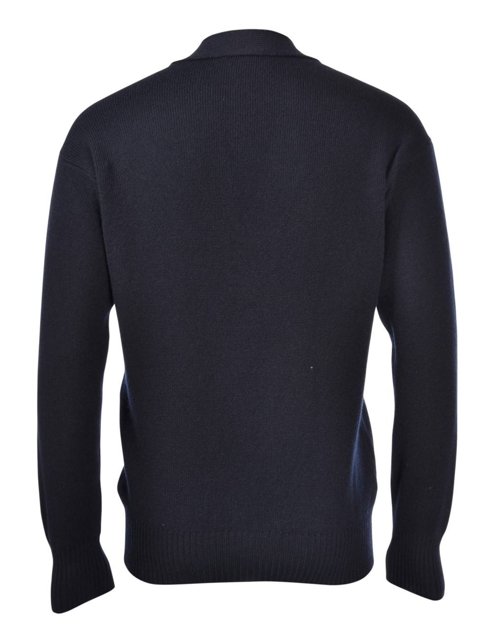 CARDIGAN 4 BOTTONI CON SPALLA SCESA BLU NAVY