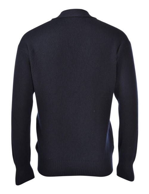 DROPPED SHOULDER 4-BUTTON CARDIGAN BLUE NAVY