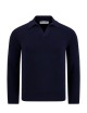 POLO SKIPPER A COSTE IN LANA BLU NAVY