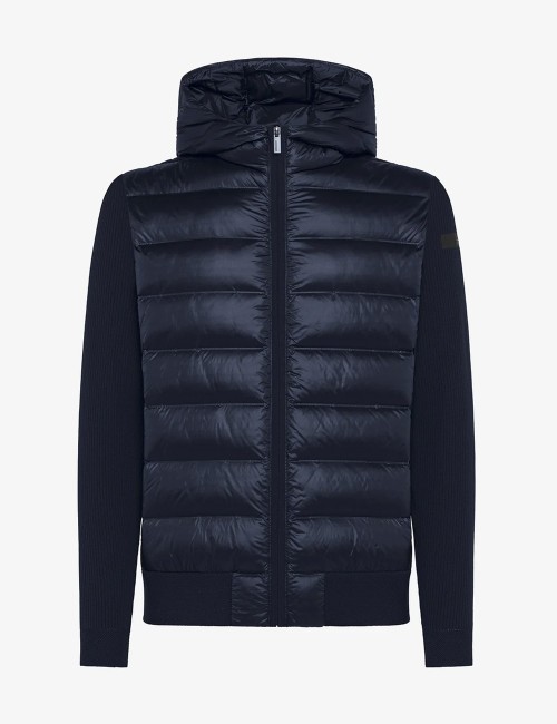 Amos Perlupin Duck Hood Zip Knit blue black