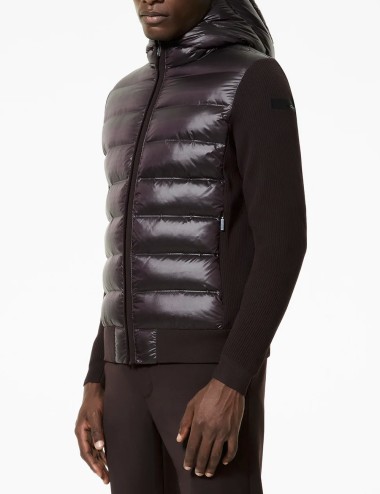 Maglia Amos Perlupin Duck Hood Zip Knit blue black