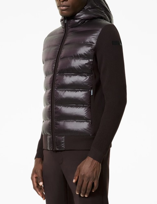 Amos Perlupin Duck Hood Zip Knit blue black