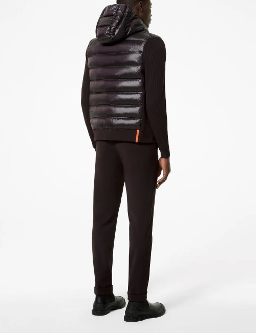 Maglia Amos Perlupin Duck Hood Zip Knit blue black