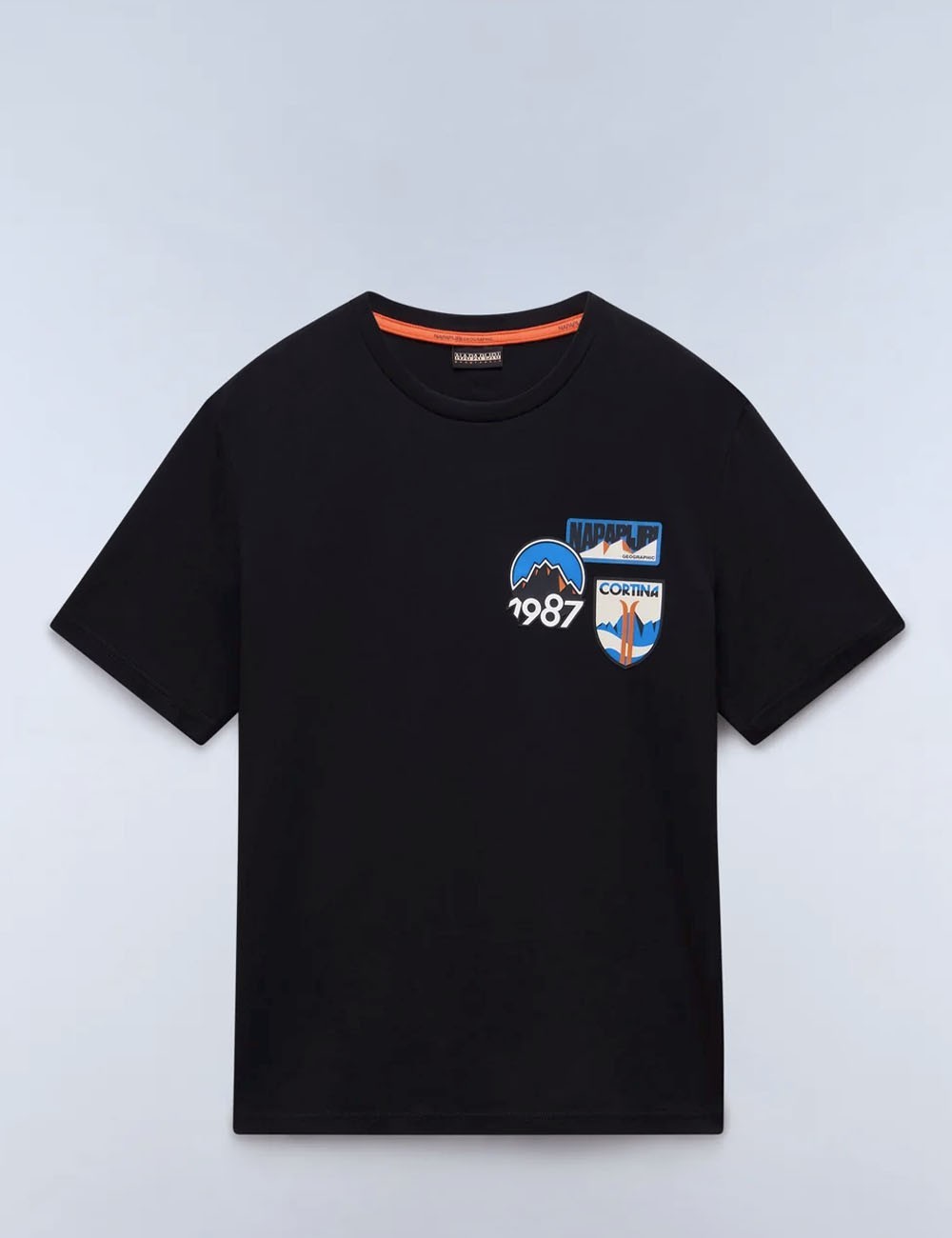 T-Shirt a Maniche Corte Montepiana in Jersey nera