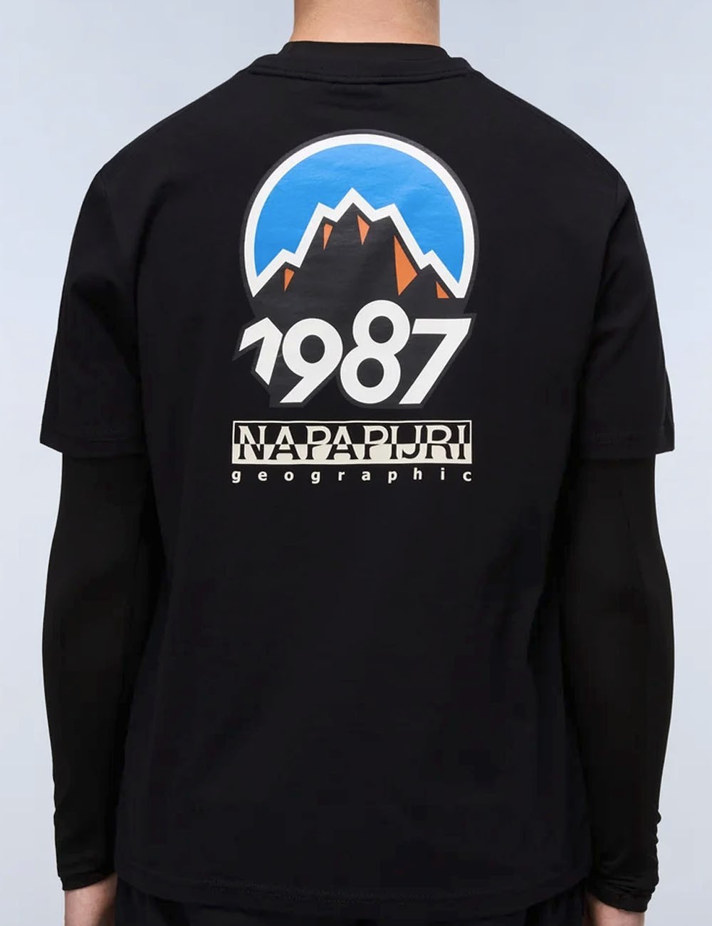 T-Shirt a Maniche Corte Montepiana in Jersey nera