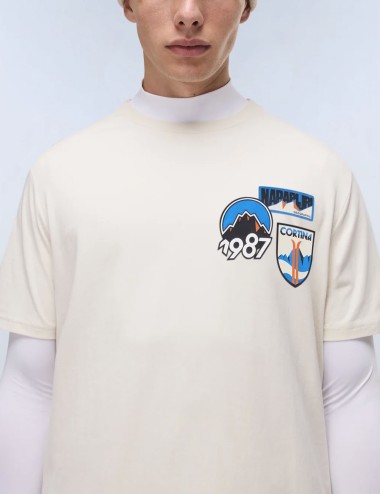 T-Shirt a Maniche Corte Montepiana in Jersey beige