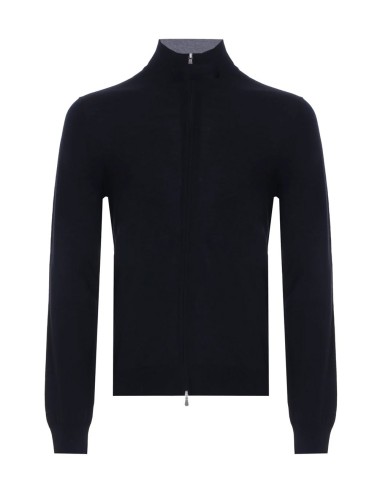 Cardigan con zip blu