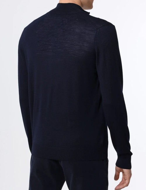 Cardigan con zip blu