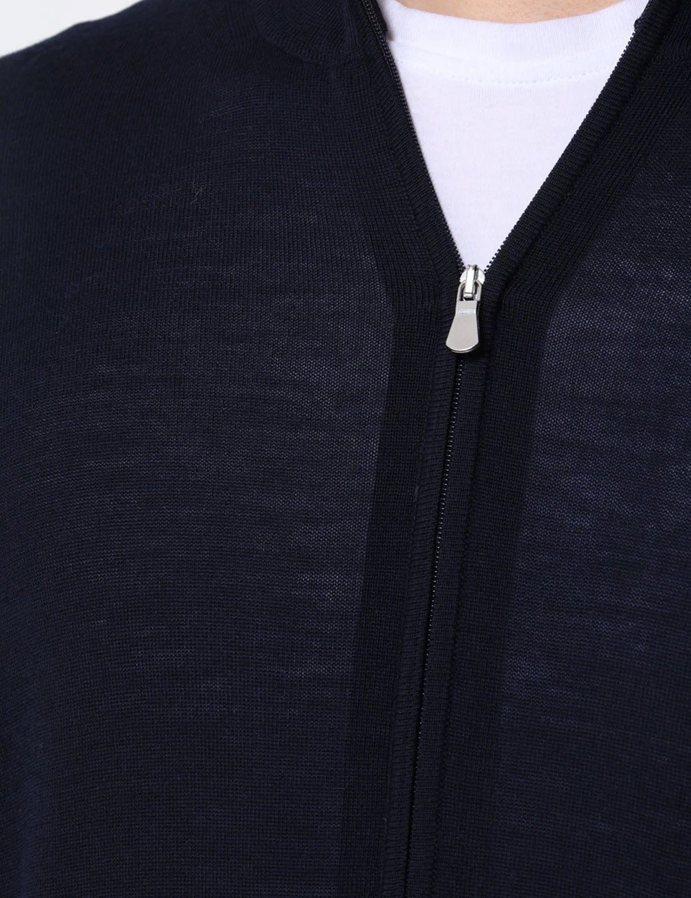 Cardigan con zip blu