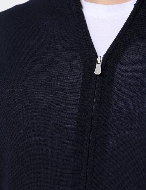 Cardigan con zip blu
