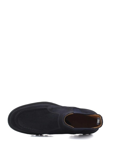 Stivaletto modello beatles in camoscio blu e fondo in gomma leggera