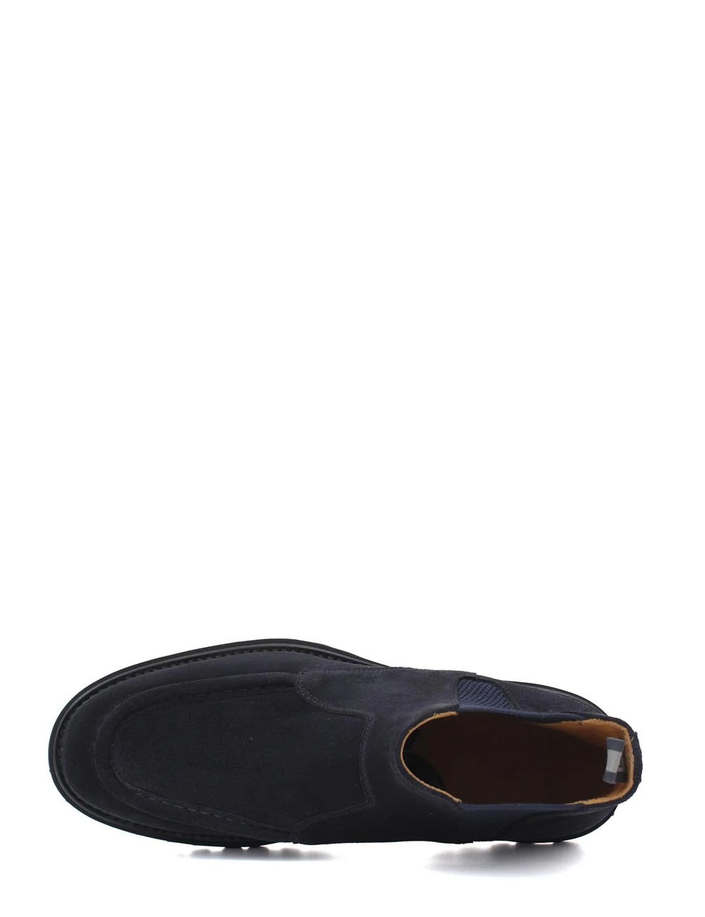 Stivaletto modello beatles in camoscio blu e fondo in gomma leggera