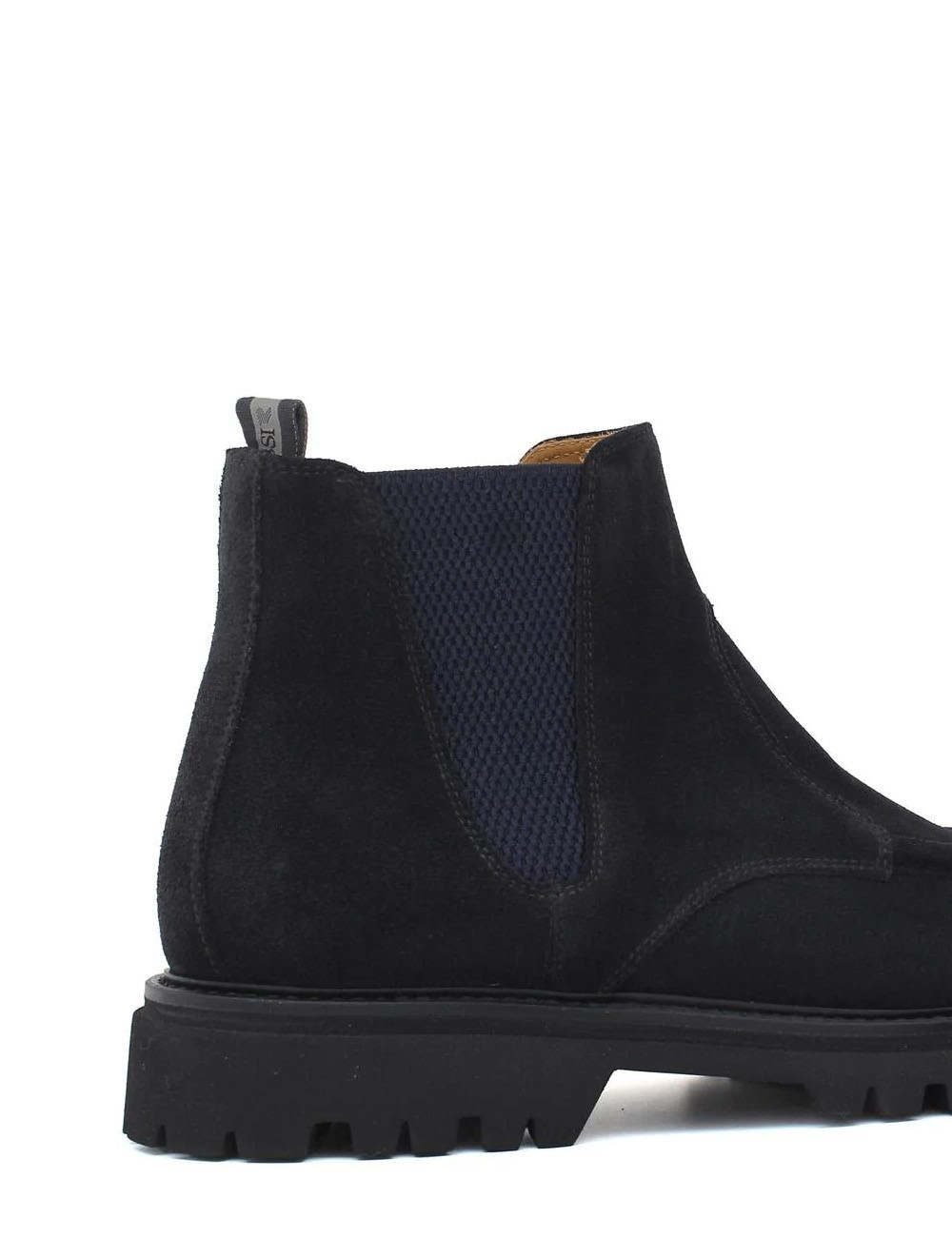 Stivaletto modello beatles in camoscio blu e fondo in gomma leggera