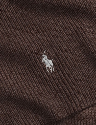 Sciarpa in lana con pony Marrone bruciato mélange