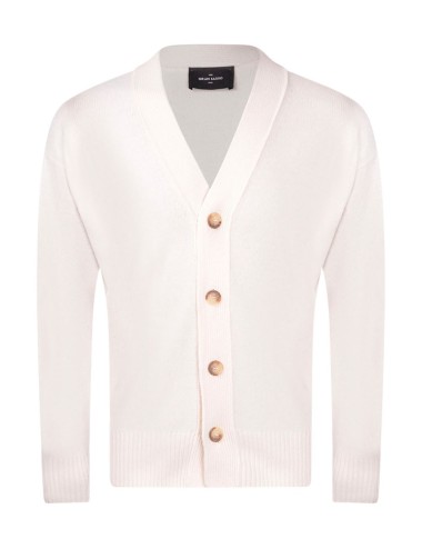 DROPPED SHOULDER 4-BUTTON CARDIGAN MILK