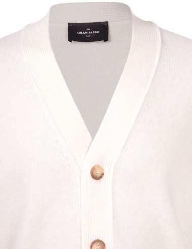 DROPPED SHOULDER 4-BUTTON CARDIGAN MILK