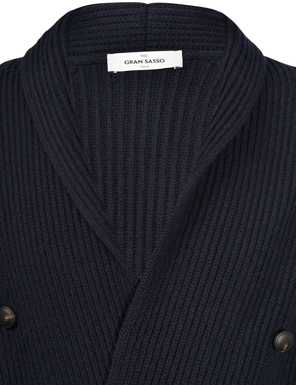 CARDIGAN DOPPIOPETTO A MAGLIA INGLESE BLU NAVY