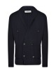 CARDIGAN DOPPIOPETTO A MAGLIA INGLESE BLU NAVY
