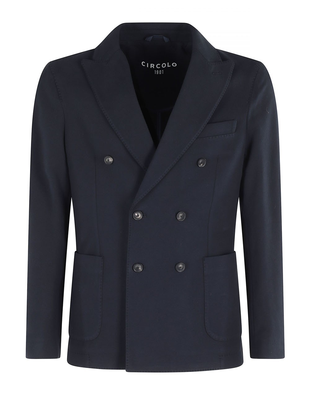Giacca doppiopetto cashmere touch blu notte