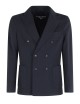 Giacca doppiopetto cashmere touch blu notte