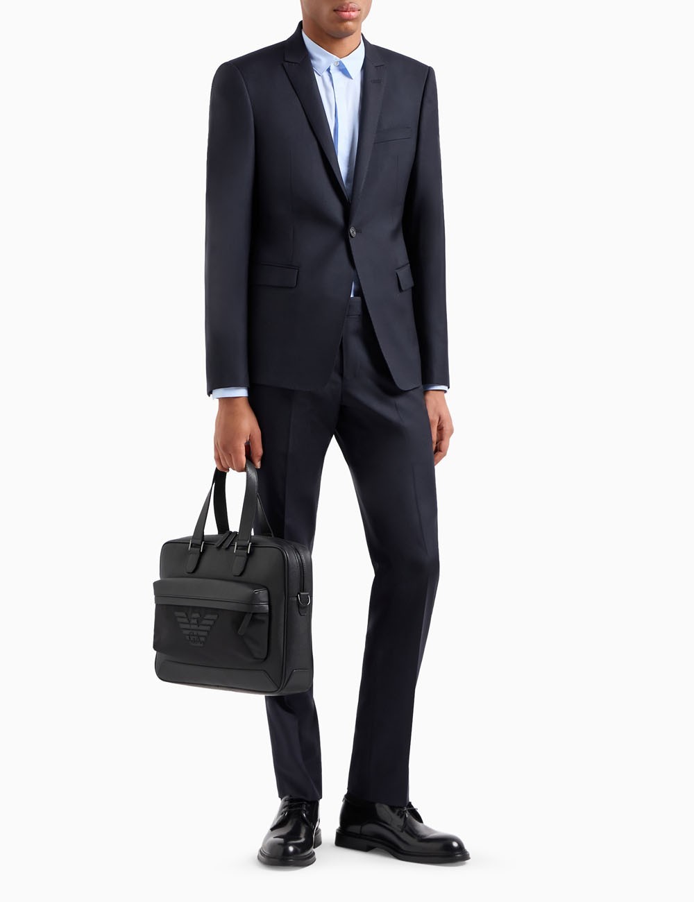 Vestito in Lana petto a lancia blu