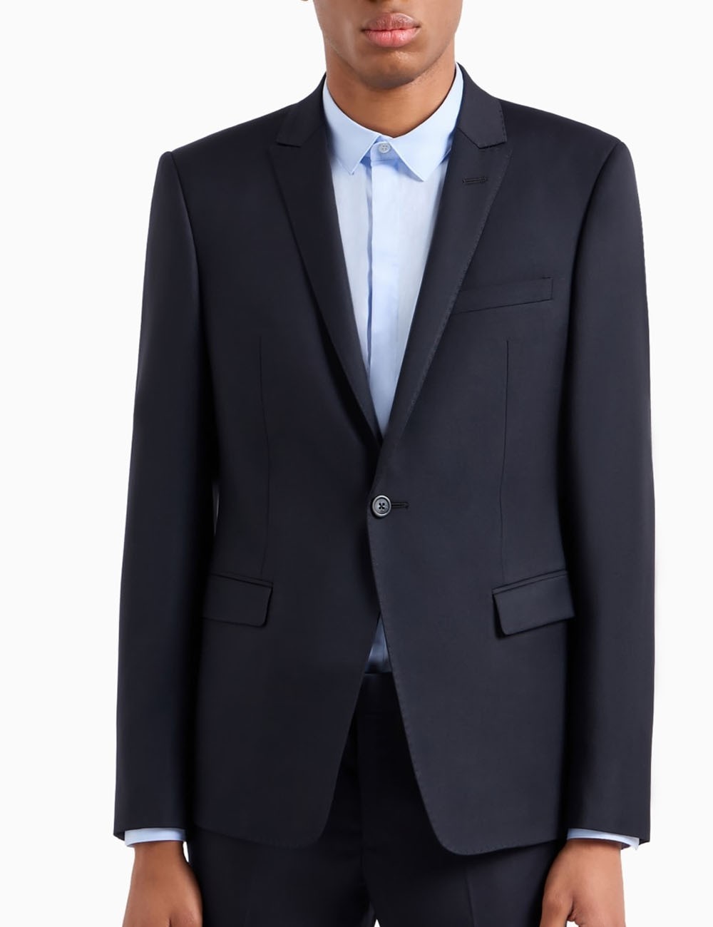 Vestito in Lana petto a lancia blu