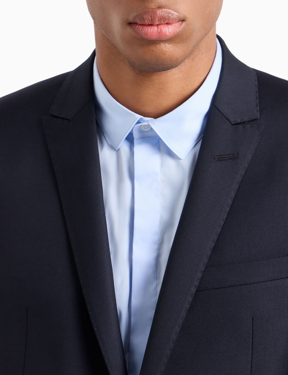 Vestito in Lana petto a lancia blu