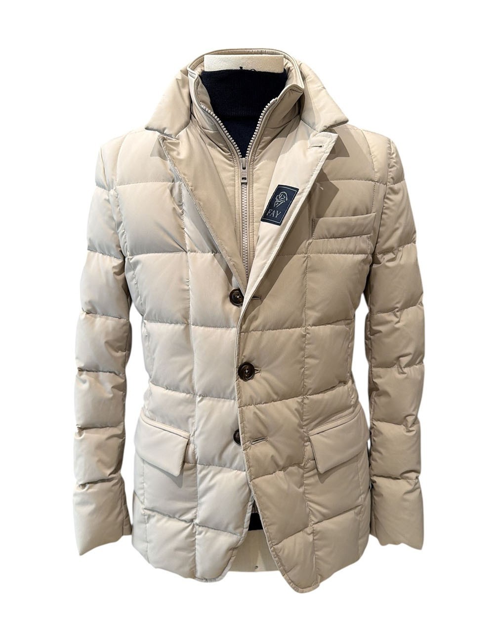 Piumino trapuntato beige